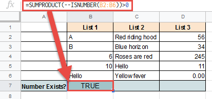 Using SUMPRODUCT with ISNUMBER