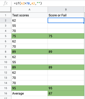 Using the IF formula