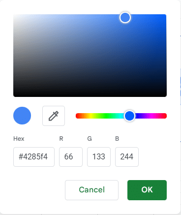 You can also create your own custom color.