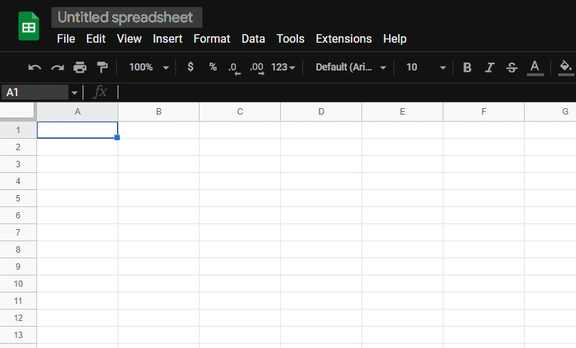 Your google sheet will be in dark mode except for the cells in the sheet like below: